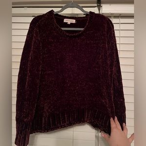 chenille deep red sweater